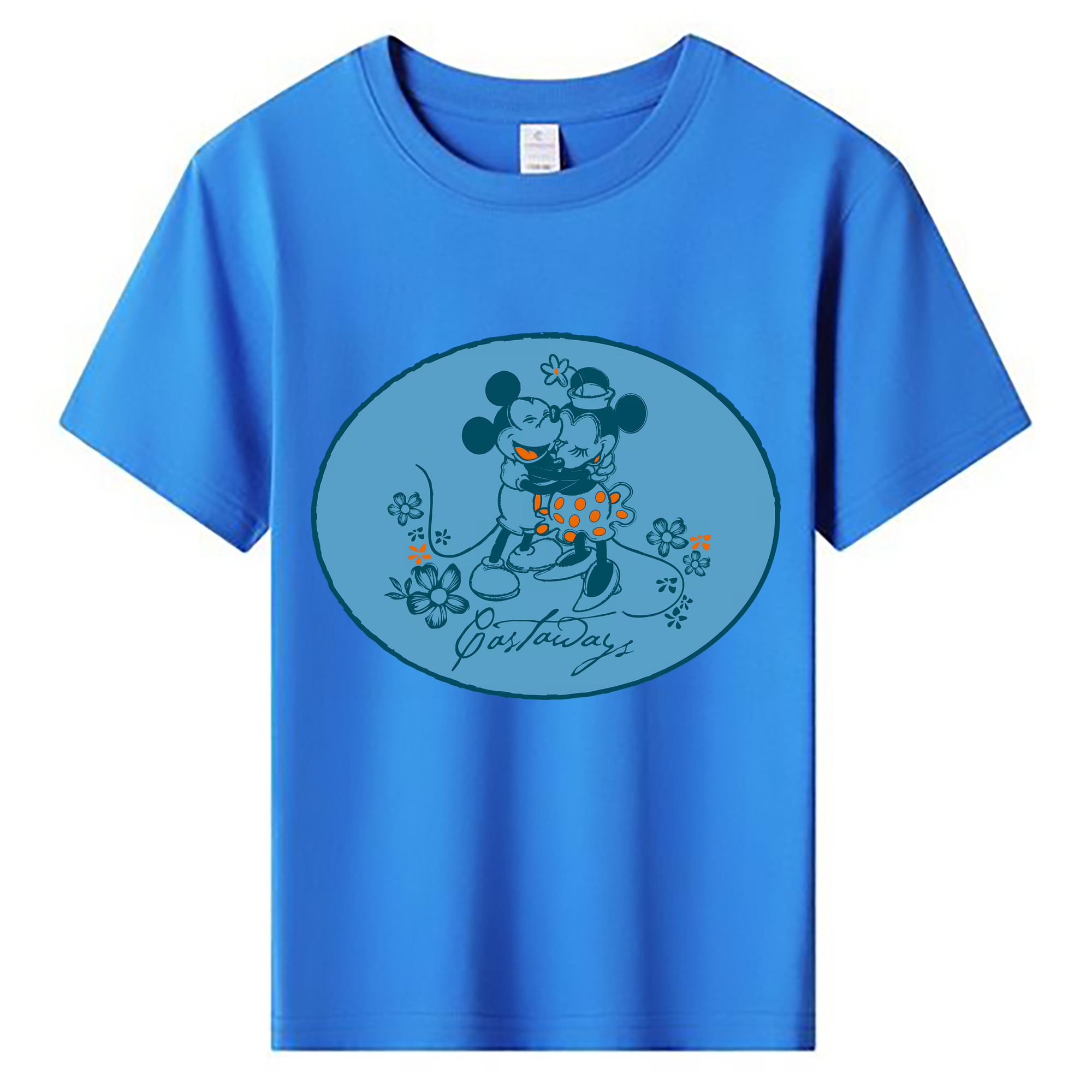 （画像用） ミッキーマウス Mickey Mouse 綿100％キッズTシャツ（フロントプリント）